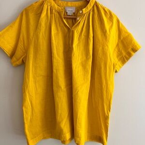 M.PATMOS 100% Cotton Perry Shirt Top Blouse Minimalist Yellow Lightweight XS